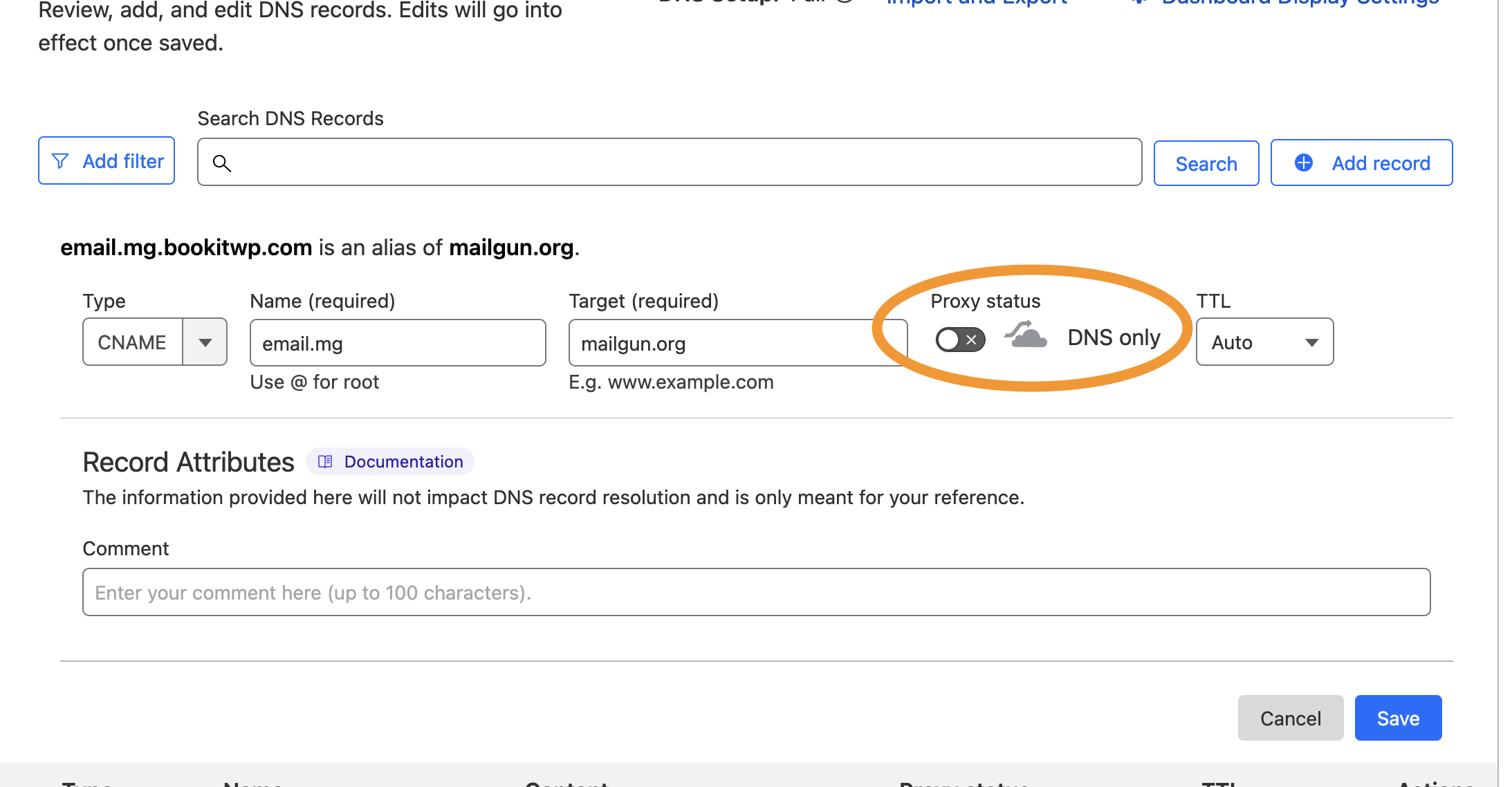 The CNAME record in Cloudflare The CNAME record in Cloudflare