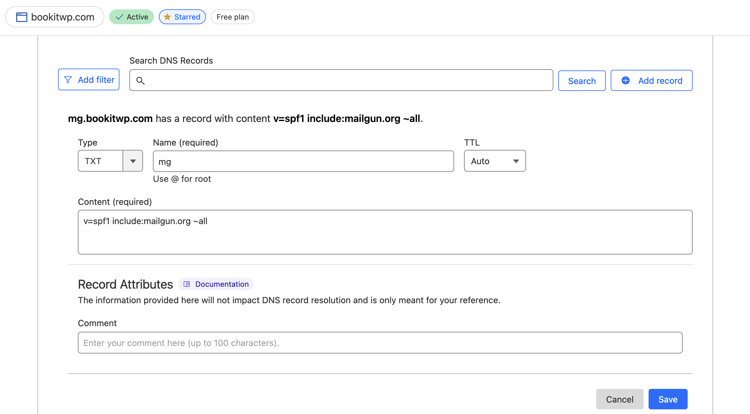 SPF record in Cloudflare SPF record in Cloudflare