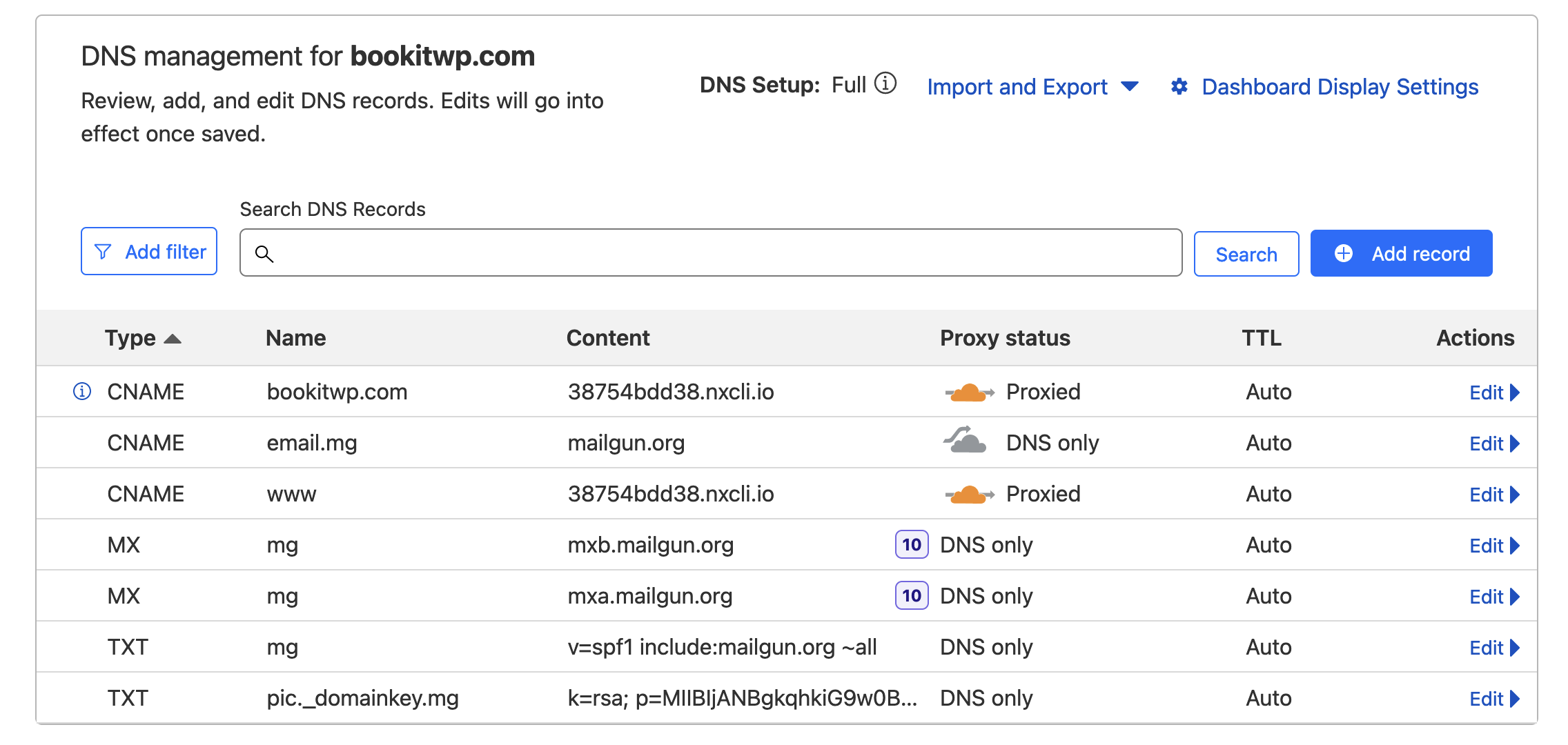 All DNS records in Cloudflare All DNS records in Cloudflare