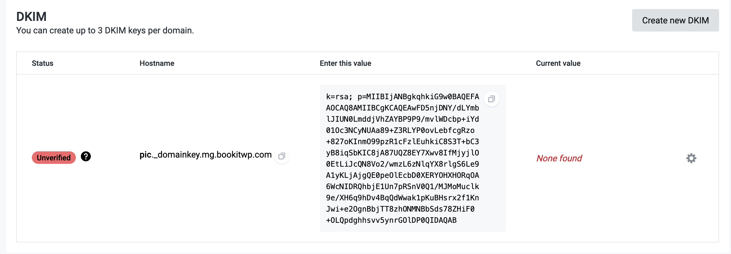 DKIM record in Mailgun DKIM record in Mailgun